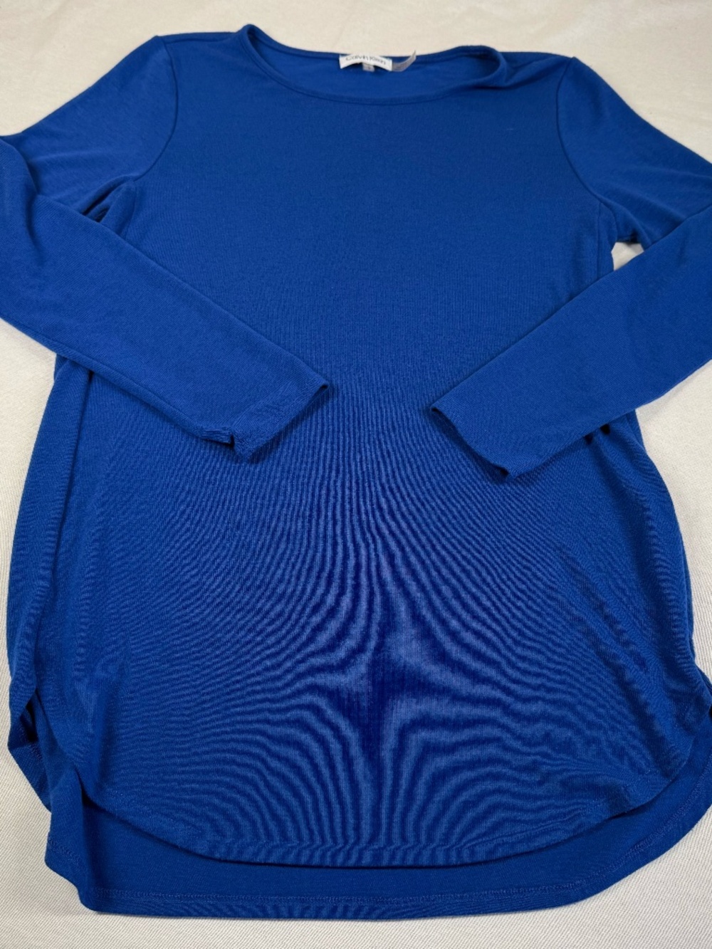 Calvin Klein Women's Long Sleeve Woven Sweater Size Small - Blue